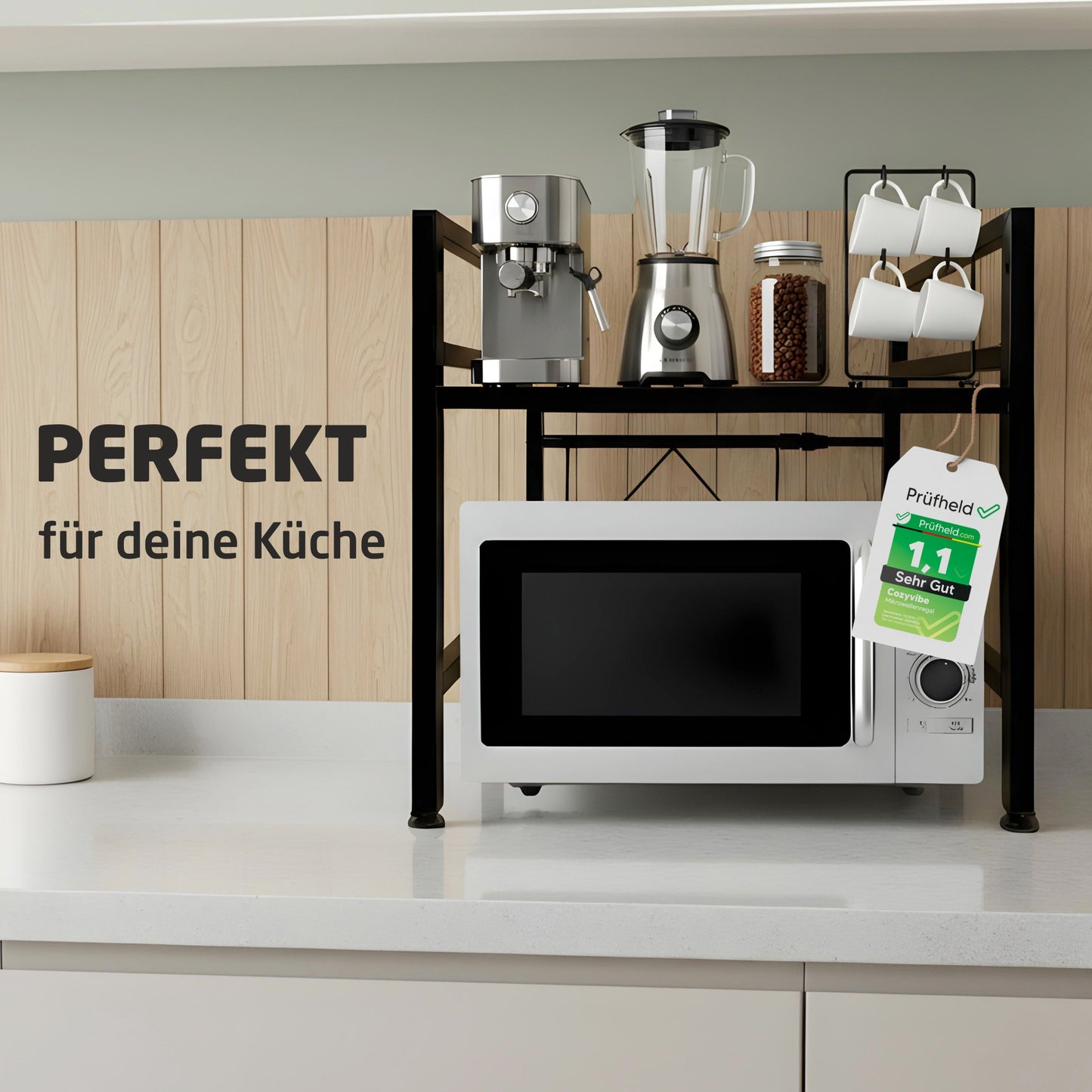 CozyVibe 2-Katlı Mutfak Standı – Ayarlanabilir Mikrodalga Rafı & Çok Amaçlı Mutfak Organizer