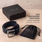 Premium Ledergürtel für Herren (Dunkelblau)