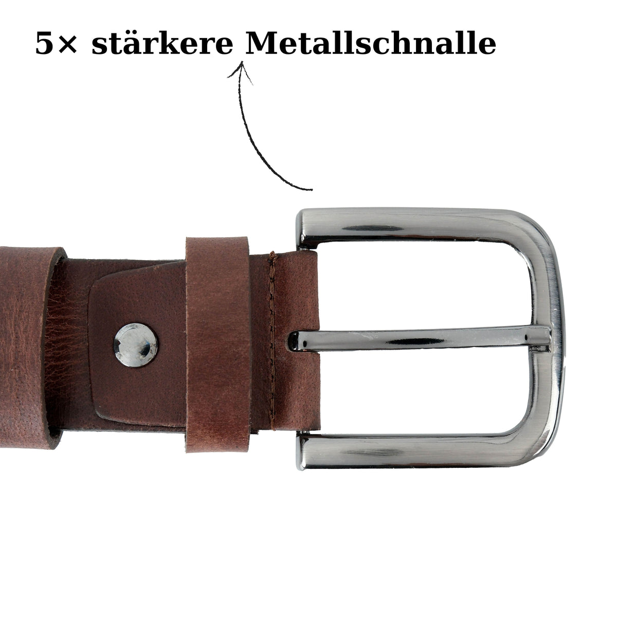 Handgefertigter Echtleder-Herrengürtel, Braun