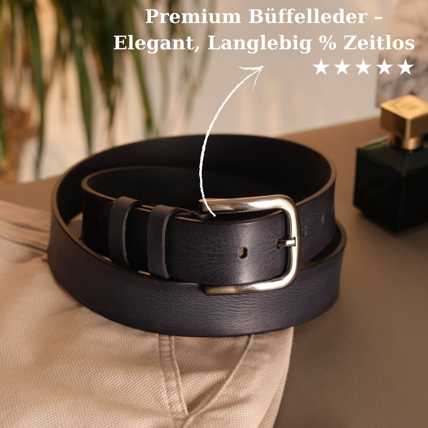 Premium Gerçek Deri Kemer (Lacivert)