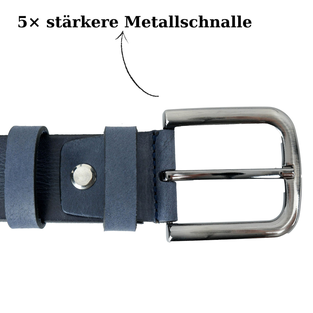 Handgefertigter Echtleder-Herrengürtel, Dunkelblau