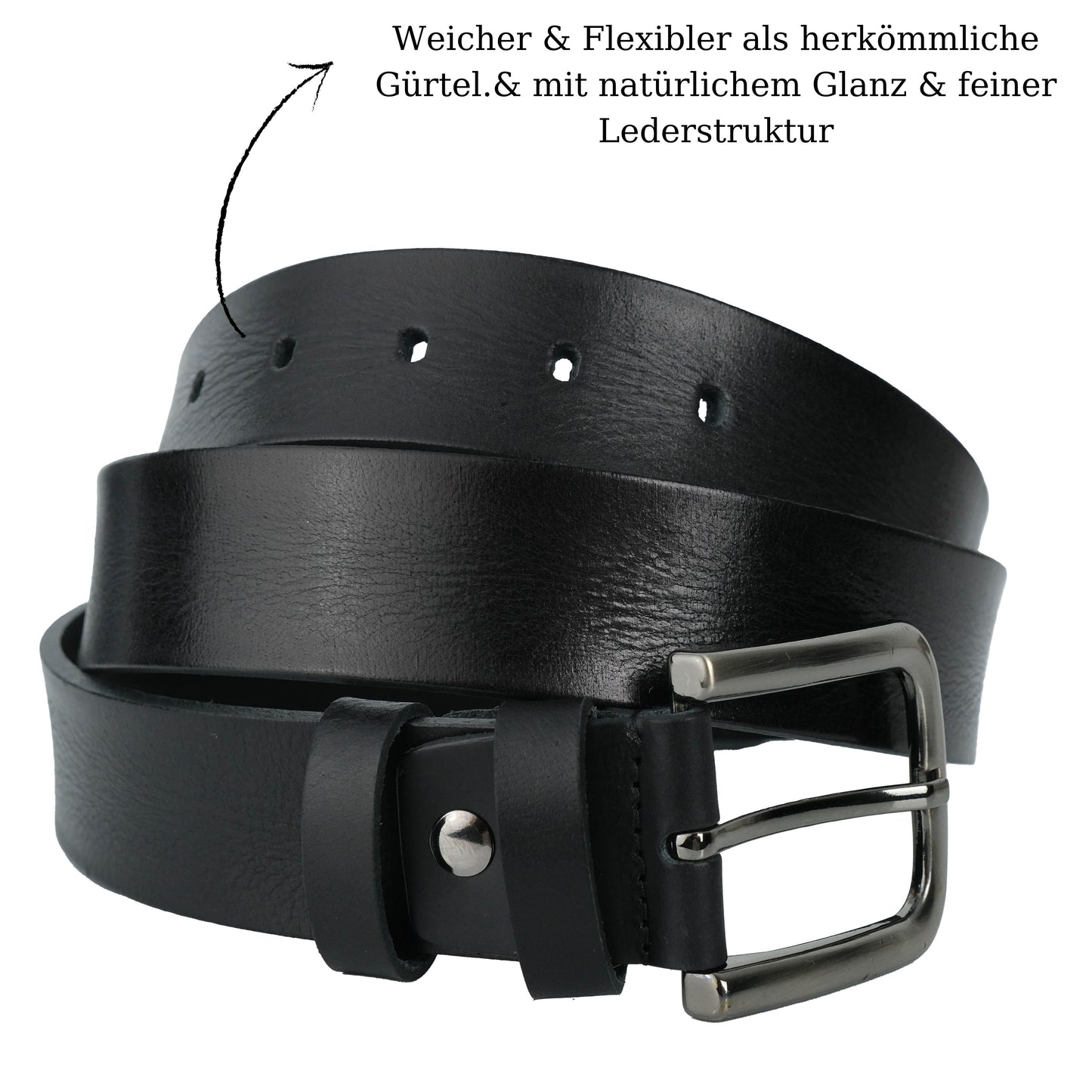 Premium Gerçek Deri Kemer (Siyah)