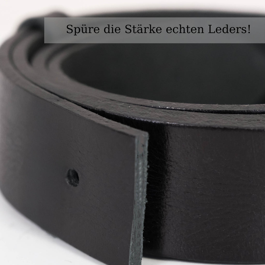 Handgefertigter Echtleder-Herrengürtel, Schwarz