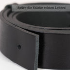 Handgefertigter Echtleder-Herrengürtel, Schwarz