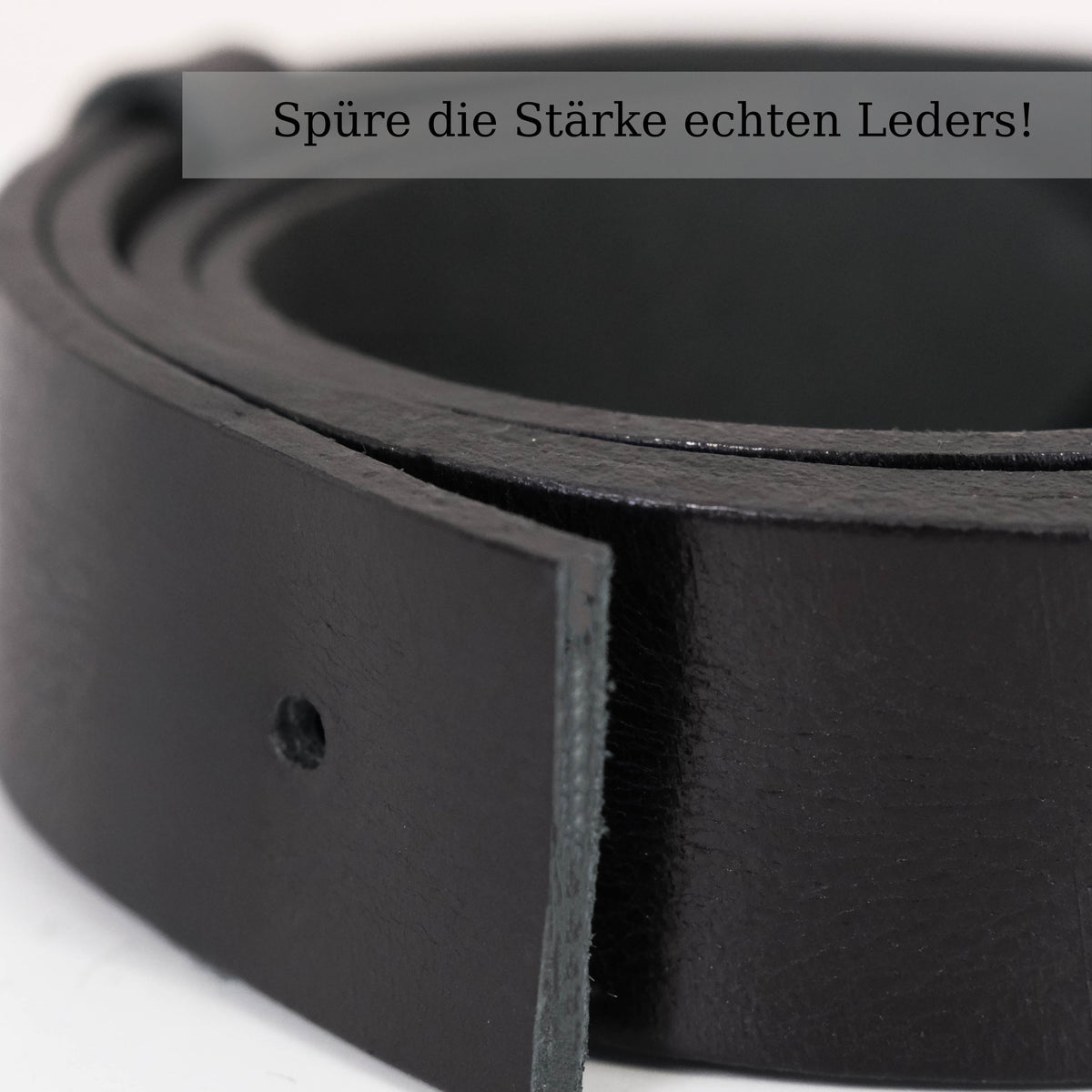 Handgefertigter Echtleder-Herrengürtel, Schwarz