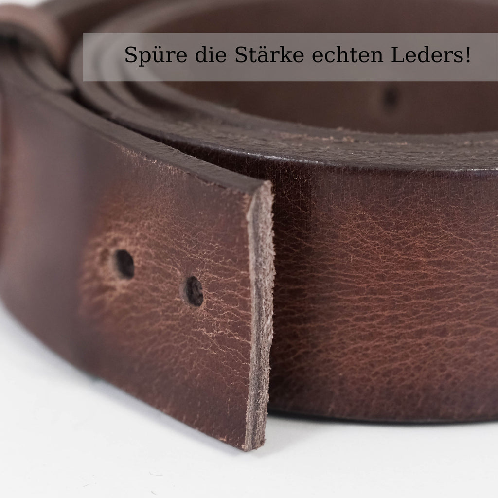Handgefertigter Echtleder-Herrengürtel, Braun