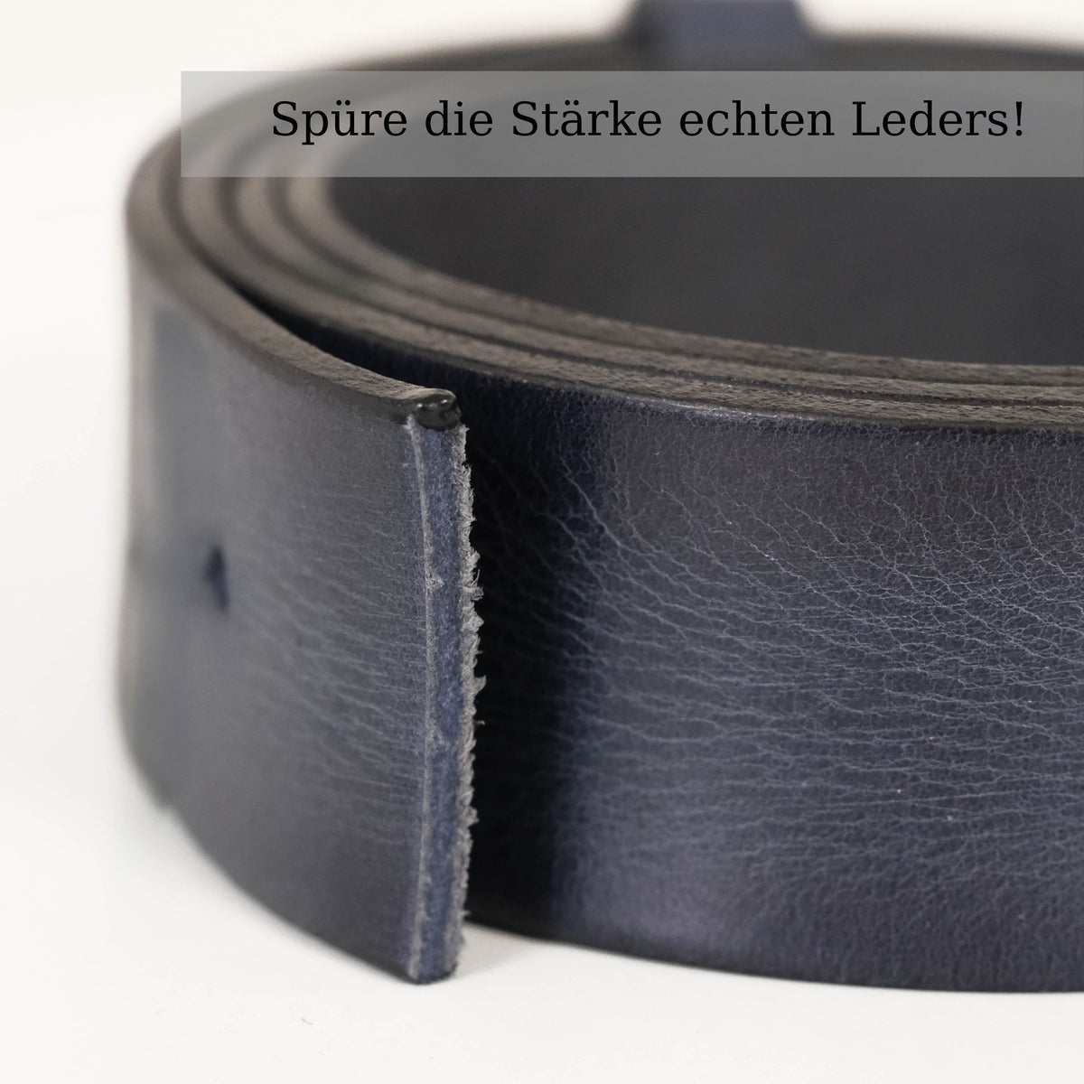 Handgefertigter Echtleder-Herrengürtel, Dunkelblau