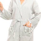 Heré Mood Hürrem Muster Damen-Bademantel Pestemal (Khaki)