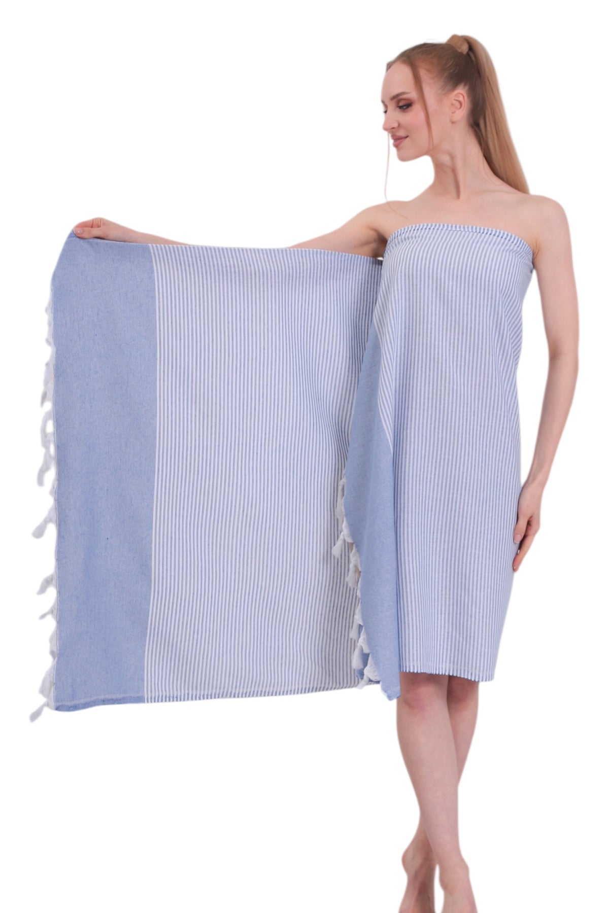 Heré Mood Hürrem Pestemal mit Muster (Blau)