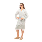 Heré Mood Hürrem Muster Damen-Bademantel Pestemal (Khaki)