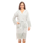 Heré Mood Hürrem Muster Damen-Bademantel Pestemal (Khaki)