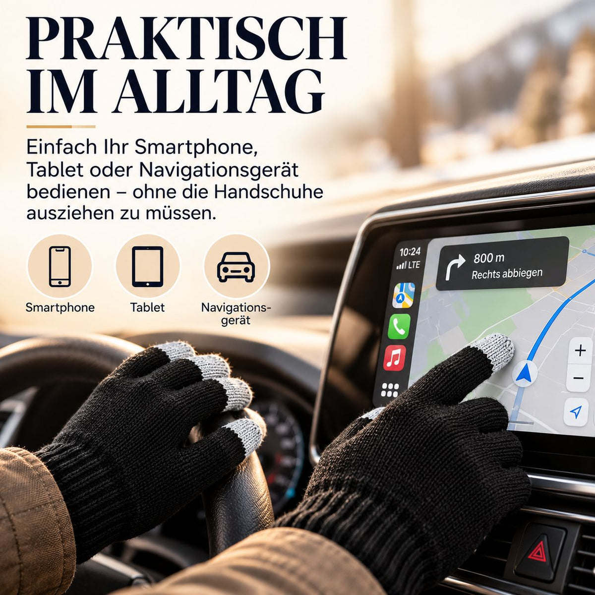 Touchscreen-Handschuhe (Schwarz)