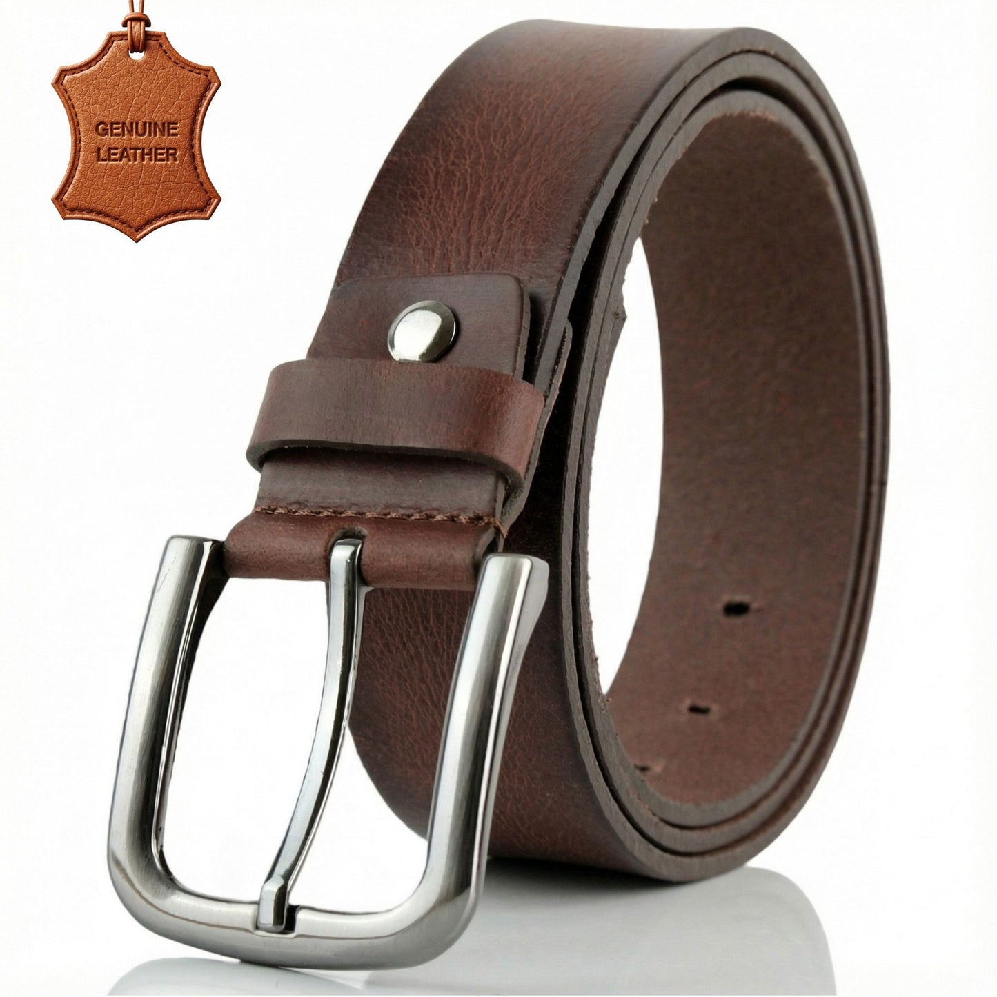 Premium Handgefertigt Echtledergürtel Herren Braun