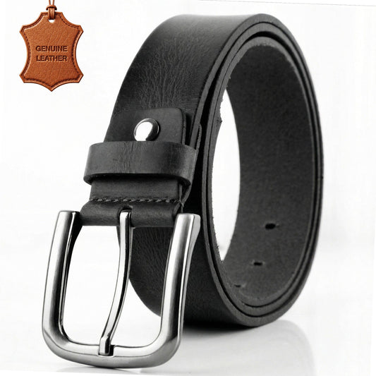 Premium Handgefertigt Echtledergürtel Herren Schwarz
